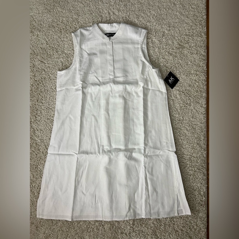 Women’s Petite Large AK White Sleeveless Dress NWT - Picture 1 of 13